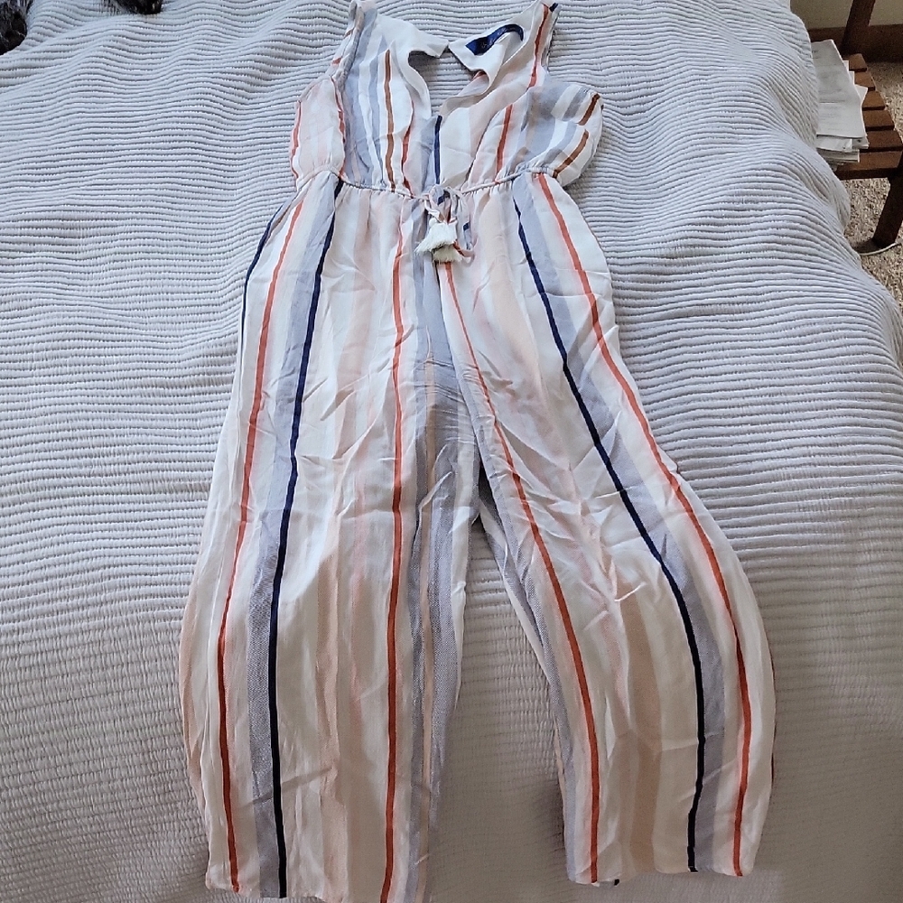 Striped Sleeveless Jumpsuit